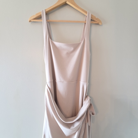 Aritzia Wilfred Saturn Sleeveless Casual Wrap Mini Dress Cream Size Large - Picture 7 of 14